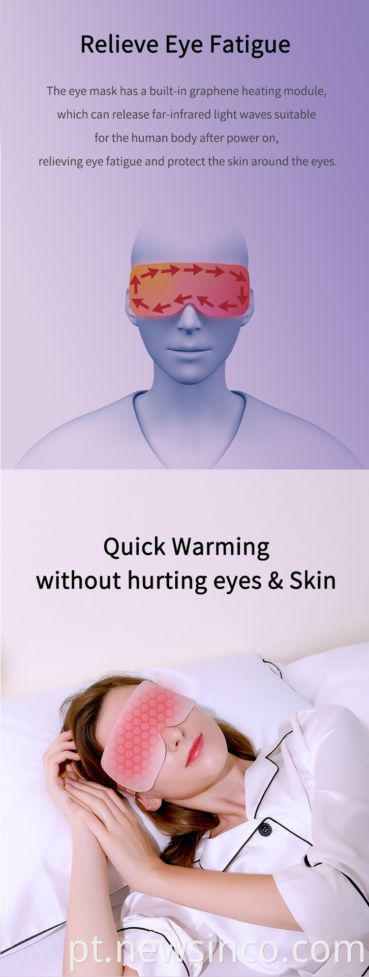 Boa cobertura de olho de preço com função de aquecimento, boas tampas de olho de aquecimento para dormir